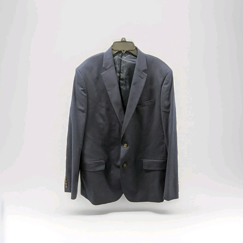 Quiet Luxury J. Ferrar Navy Stretch Slim Fit Suit 44R Business Wedding